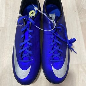 Nike Mercurial Victory CR7 Metallic Blue Sz 9 US Soccer Futbol indoor shoes New